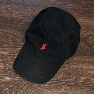 Polo by Ralph Lauren Black Hat with Red Emblem